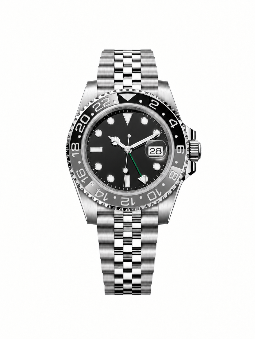 GMT Watch 40mm Black and Silver 126710GRNR-0003