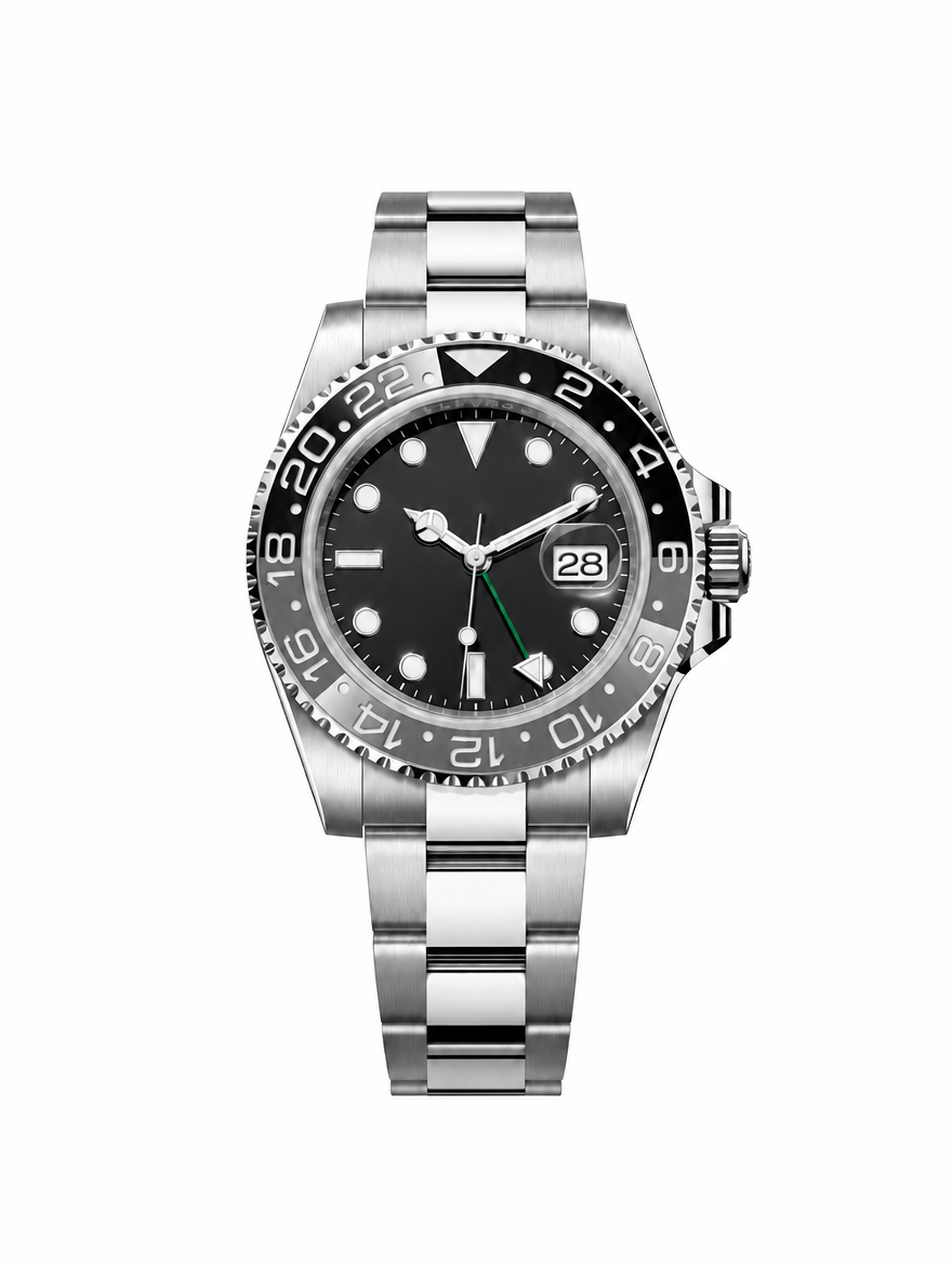 GMT Watch 40mm Black and Silver 2 126710GRNR-0004